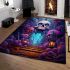 Surreal skull gathering area rugs carpet