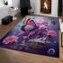 Surrealistic butterfly and roses area rugs carpet