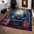 The artwork features colorful and vivid colors in a cartoon style area rugs carpet