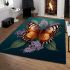 The butterfly and the floral branch area rugs carpet