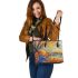 The Dragonfly with violins and music notes in autumn Leather Tote Bag