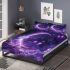 The moon and purple butterflies in the sky bedding set