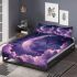 The moon and purple butterflies in the sky bedding set