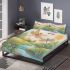 The river with musical note flowers and bamboo flutes bedding set