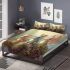 Three dragons on the mossy rock bedding set