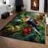 Toucan in the berry-filled forest area rugs carpet