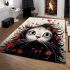 Tranquil cat amidst floral harmony area rugs carpet