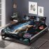 Tranquil cat amongst colorful gems bedding set