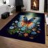 Tranquil garden a butterfly's resting place area rugs carpet