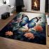 Tranquil harmony butterfly resting on blossom area rugs carpet