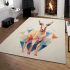 Triangular majesty abstract geometric kangaroo portrait area rugs carpet