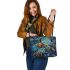 Turtles with dream catcher leather tote bag