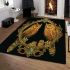 Two colorful owls with yellow feathers area rugs carpet