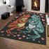 Two cute cartoon frogs in love area rugs carpet