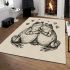 Two cute cartoon frogs in love area rugs carpet