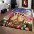 Two cute cartoon owls in love area rugs carpet