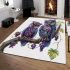 Two cute purple and blue owls sitting on the branch area rugs carpet