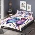 Two cute purple and blue owls sitting on the branch bedding set