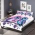 Two cute purple and blue owls sitting on the branch bedding set