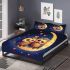 Two owls in love sitting on the crescent moon bedding set