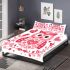 Valentine's day cute pink owl with flowers and heart bedding set