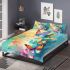 Vertical ai illustration of colorful butterflies bedding set