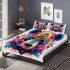 Vibrant and colorful panda design with intricate patterns bedding set