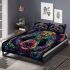 Vibrant and colorful panda design with intricate patterns bedding set