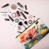 Vibrant Bouquet on Wooden Table Makeup Bag