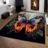 Vibrant butterfly haven area rugs carpet