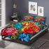 Vibrant colorful rose garden bedding set