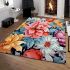 Vibrant floral arrangement scene area rugs carpet