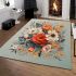 Vibrant floral circle area rugs carpet