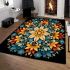 Vibrant floral mandala design area rugs carpet
