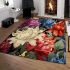 Vibrant floral vase arrangement area rugs carpet