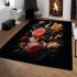 Vibrant floral vase on table area rugs carpet
