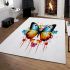 Vibrant garden butterfly area rugs carpet