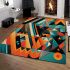 Vibrant geometric composition area rugs carpet