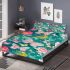 Vibrant pattern of pink and turquoise butterflies bedding set