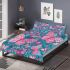 Vibrant pattern of pink and turquoise butterflies bedding set