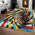 Vibrant spiral tunnel geometric optical illusions design area rugs carpet