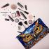 Vibrant Stained Glass Owl Portrait Makeup Bag