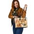 Watercolor beautiful elegant light brown horse leather tote bag