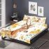 Watercolor deer with yellow roses bedding set