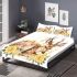 Watercolor deer with yellow roses bedding set