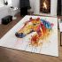Watercolor horse head area rugs carpet