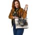 Watercolor illustration of an elegant horse portrait leather tote bag