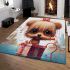 Whimsical adventure of the dog in the striped bucket area rugs carpet