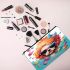 Whimsical Canine Splash Dog in Colorful Paint Pool Makeup Bag