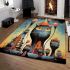 Whimsical cat in a surreal room area rugs carpet